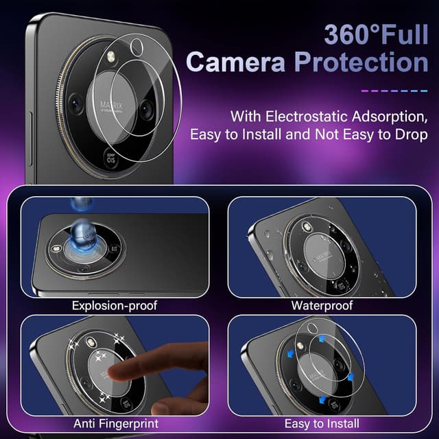 Thumbnail 6 de Mayfun Schutzfolie für Honor Magic 8 Lite / Magic8 Lite 5G – 2x Displayschutz + 2x Kameraschutz, 9H Panzer-Glas-Folie