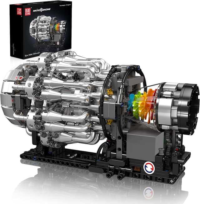 Thumbnail 6 de Mould King 10230 Technik Motor – Modellbausatz mit 871 Teilen, transparenten Zylinderköpfen und elektrischem Antrieb