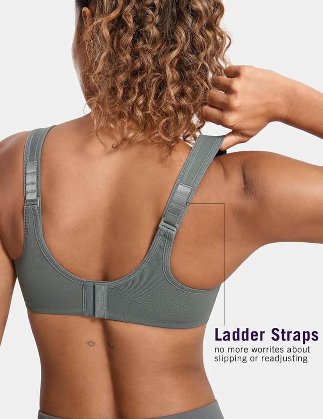 Detalle de SYROKAN Damen High-Impact Sports-BH mit Bügel für große Größen (Starker Halt, große Brust)