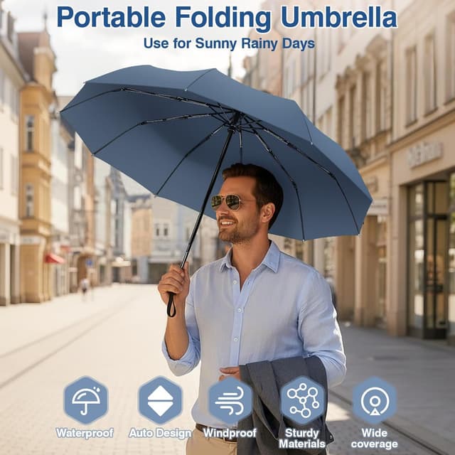 Detalle 2 de Parapluie pliant coupe-vent 10 côtes 32 cm