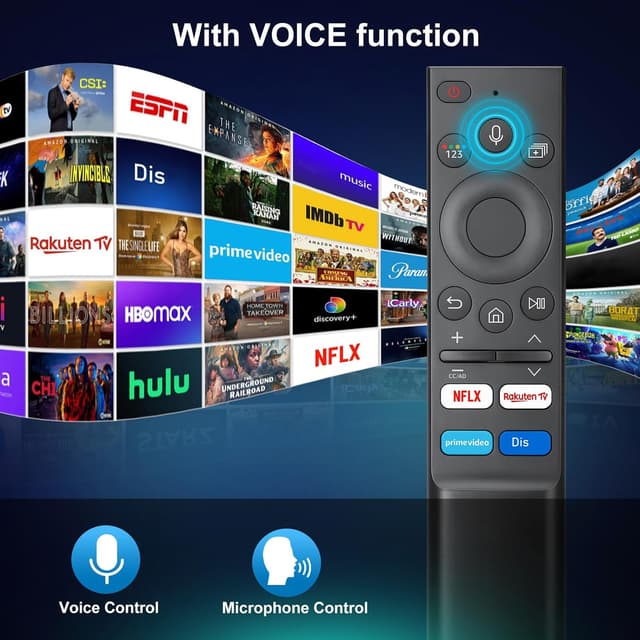 Detalle de Loutoc Sprach-Fernbedienung für Samsung Smart TVs (Universal, kompatibel mit ausgewählten TM2180/TM2280 Modellen)