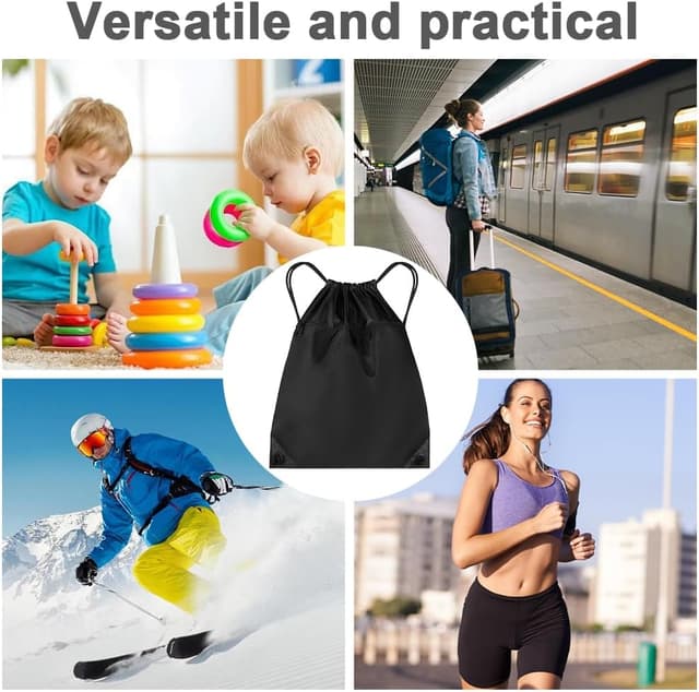 Thumbnail 6 de DiULi Sac de Sport avec cordon de serrage en tissu Oxford étanche, avec double poche