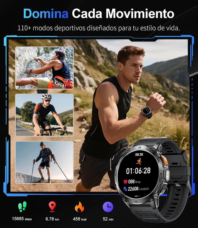 Thumbnail 5 de LIGE Reloj Inteligente Hombre con Linterna y GPS 🌟