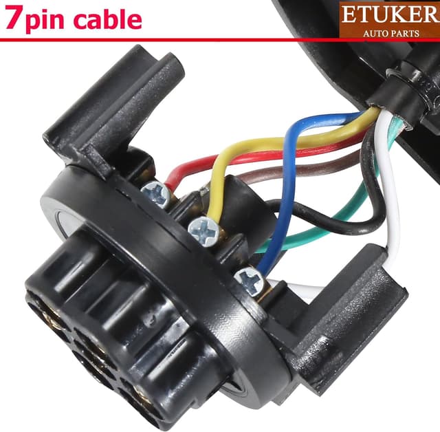 Detalle de ETUKER 7-pin pre-wired towbar socket with 1.9m cable (metal) – 7MZ