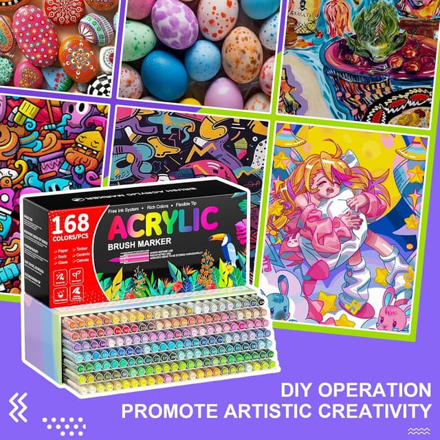 Thumbnail 6 de Feutres acryliques 168 couleurs Sonlaryin