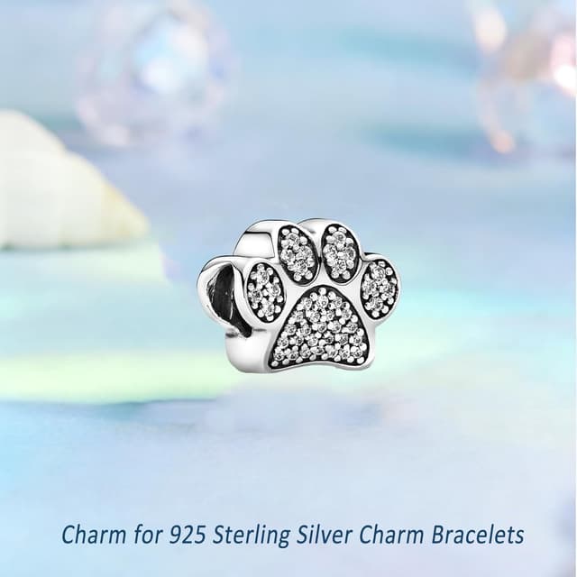 Detalle 2 de Tierpfoten Charm aus 925 Silber mit 5A Zirkonia