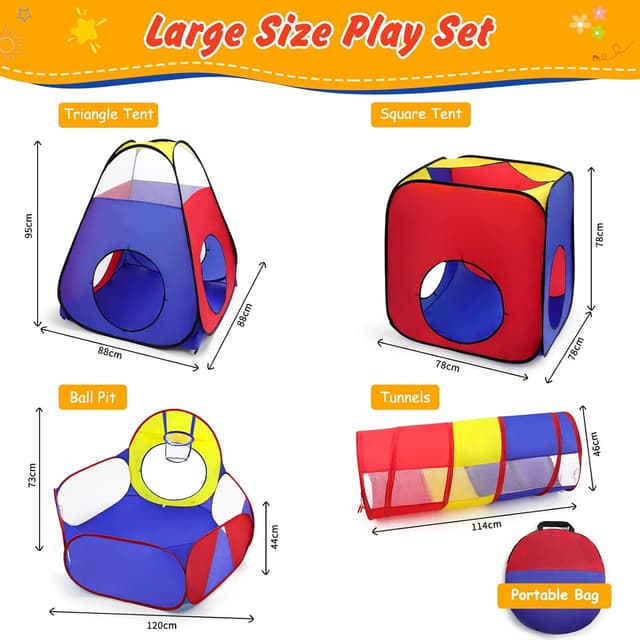 Detalle de Opret 5-in-1 pop up play tent 190T
