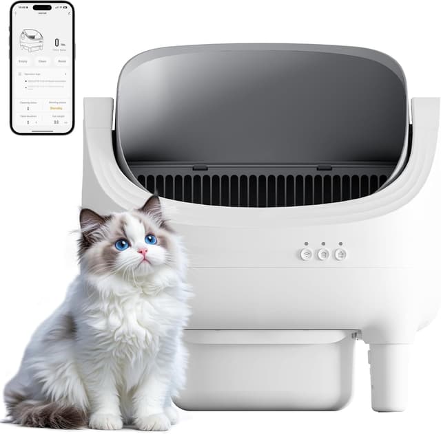 Detalle de JUMMICO Smart Self-Cleaning Cat Litter Tray 12L