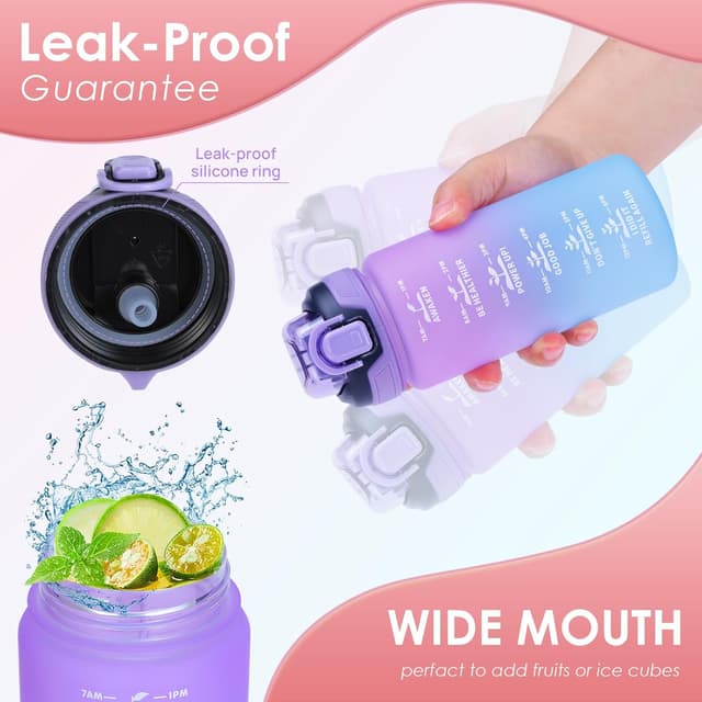 Thumbnail 1 de SUPPRUI Kids Water Bottle 600ml with Straw for School