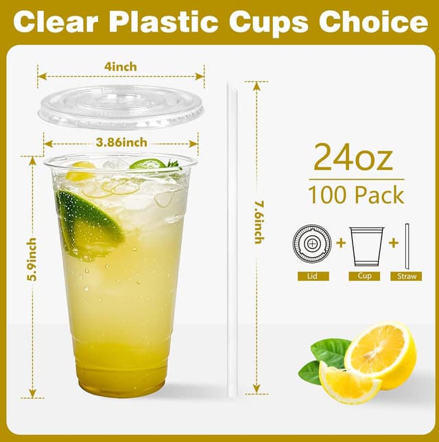 Detalle 2 de Charmount 24 oz Clear Plastic Cups 🥤