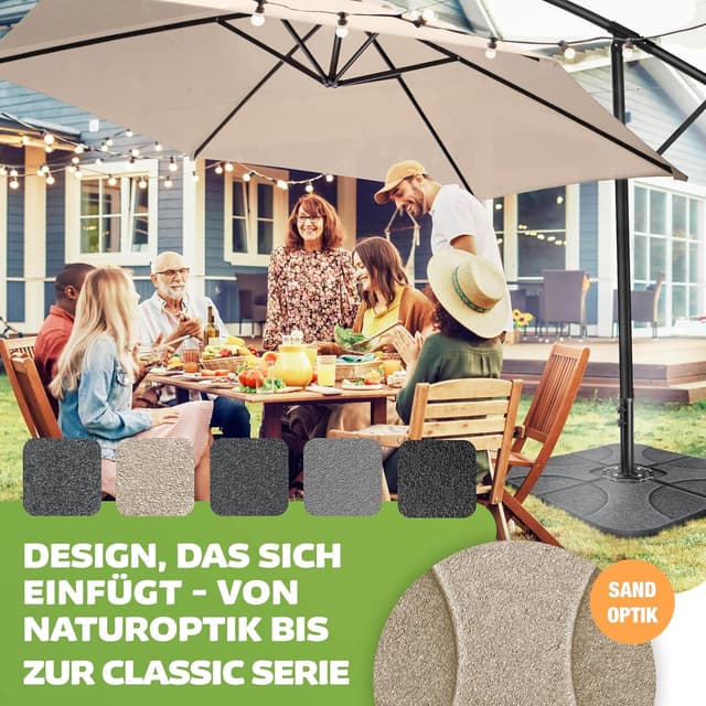 Thumbnail 6 de KESSER Sonnenschirmständer 4-teilig für Ampelschirm – befüllbar (60 Liter / bis 80 kg) inkl. Metallverbinder