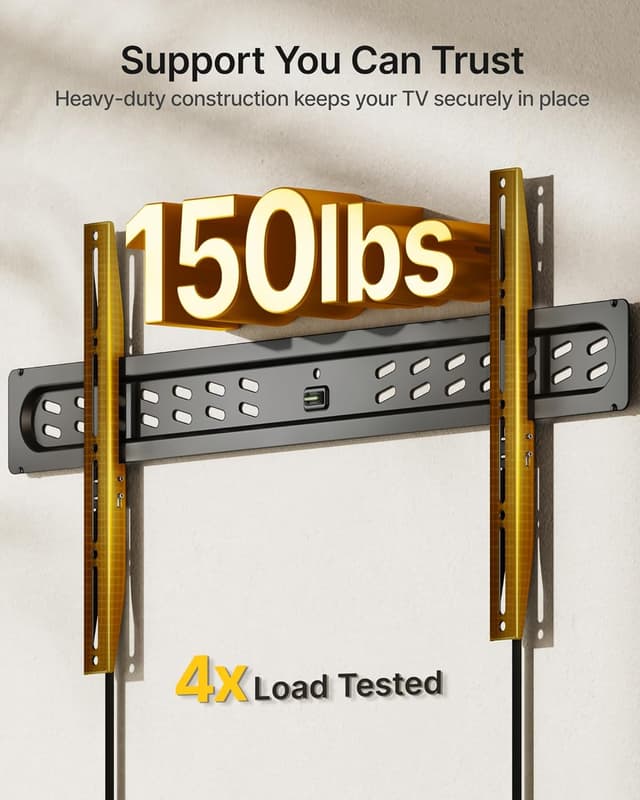 Detalle de monTEK Ultra Slim Fixed TV Wall Mount (0.95 in low-profile, for 43–95" TVs) up to 150 lbs