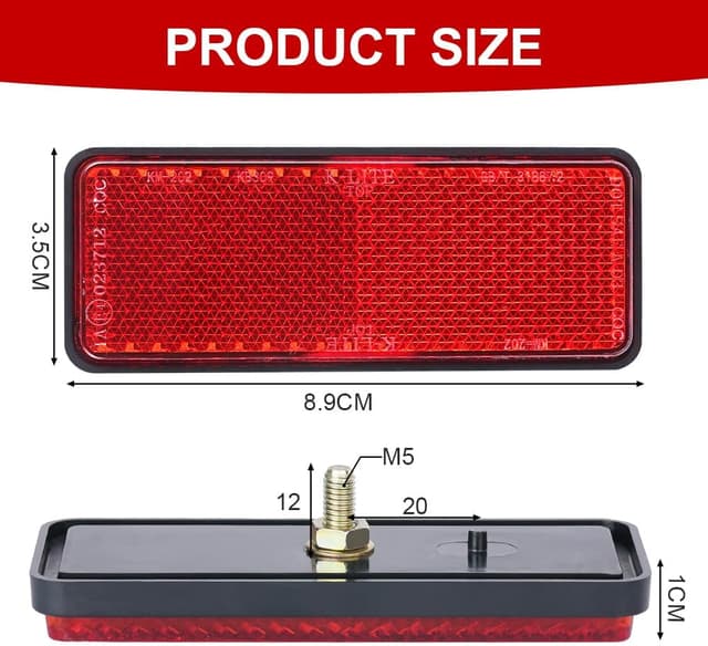 Detalle de AYBUY catarifrangente moto posteriore rosso, set da 4 pezzi (E4, tipo a vite)