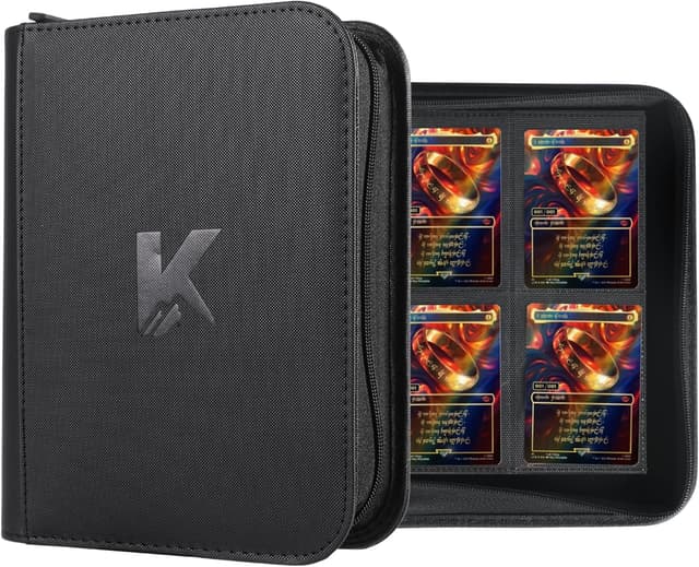 Detalle de KUOOKING 336 Card Binder (4-Pocket Zipper Binder) for MTG, TCG & Sports Cards