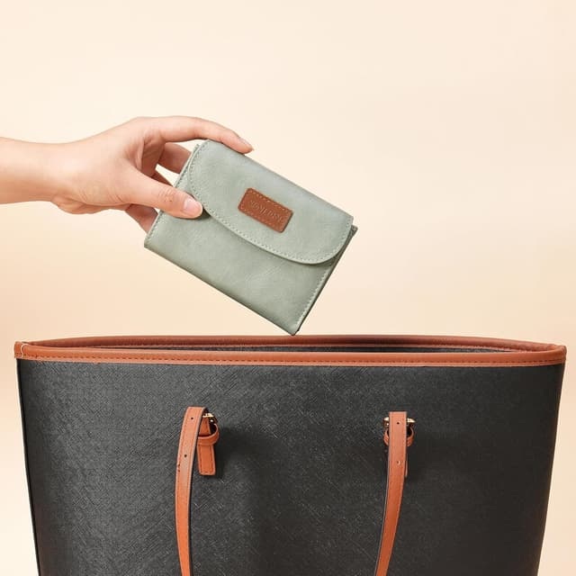 Thumbnail 6 de SENDEFN Damen-Geldbörse im Kurzformat mit RFID-Blockierung, 10 Kartenfächern und Münzfach