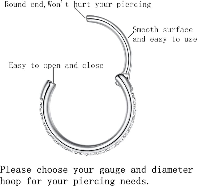 Thumbnail 1 de Popuhoops Nasenring 0,8 mm Ø7 mm Zirkonia