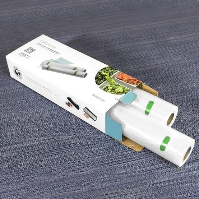 Detalle 2 de Cecotec Rouleaux gaufrés sous vide : set de 2 rouleaux grands 28 x 600 cm, sans BPA
