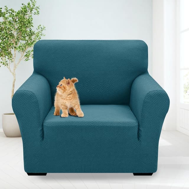 Thumbnail 5 de YSTELLAA Extensible Housse de Canapé 3 Places Bleu Paon