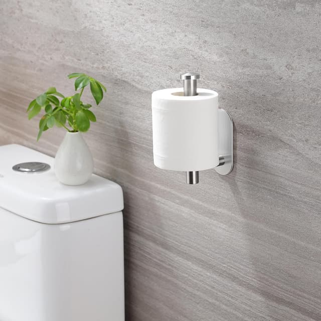 Detalle 2 de ZUNTO kit accessori bagno con porta asciugamani, portarotolo e ganci adesivi (3 pezzi) in acciaio inox