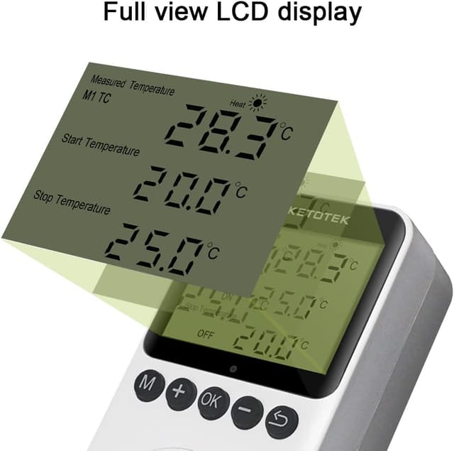 Detalle 1 de KETOTEK Giorno Notte Presa termostato digitale 220V per terrario 🌡