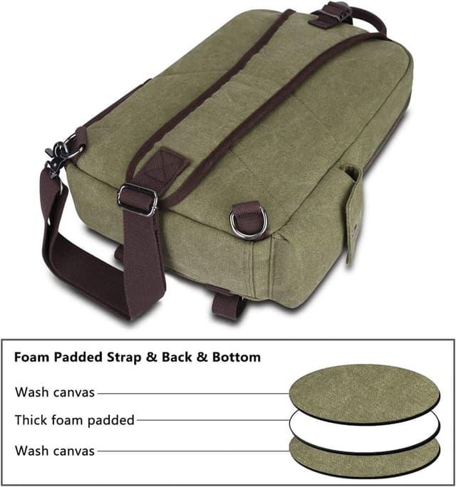 Detalle de S-ZONE Homme sac à dos sling / sac de poitrine 13 pouces, 5L en toile et cuir PU