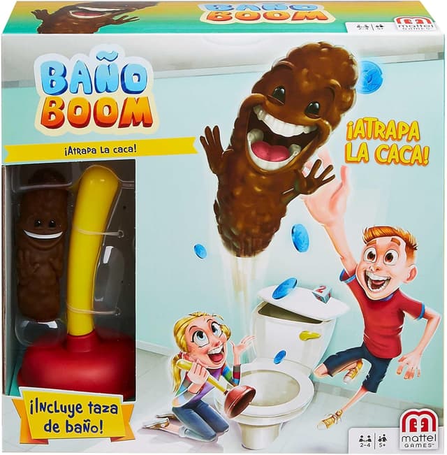 Detalle de Mattel Games Baño Boom: ¡Atrapa la Caca! 🐵