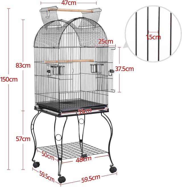 Thumbnail 2 de Yaheetech 150cm Parrot Cage with Stand