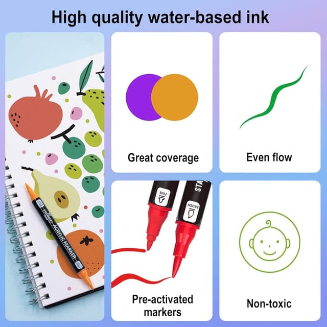 Detalle 2 de Stationery Island Acrylstifte 36 Farben 1–5 mm