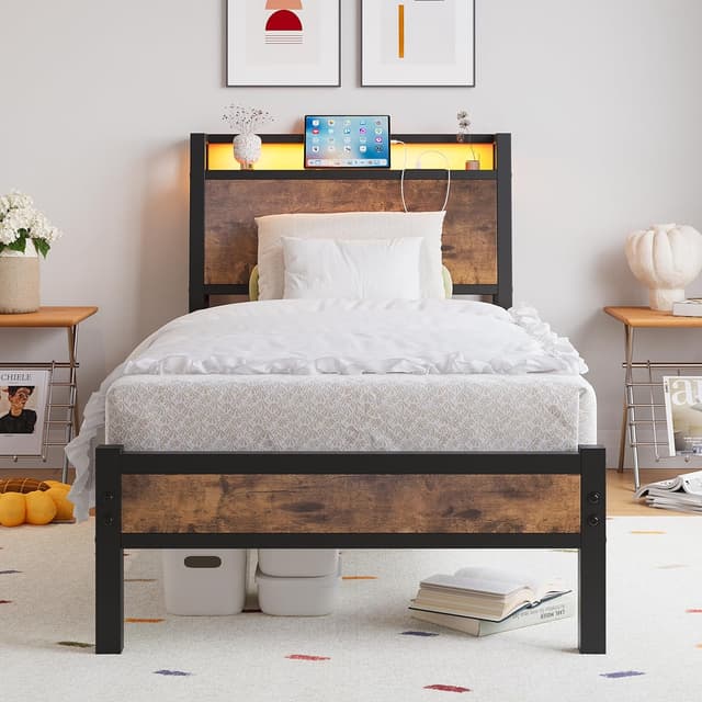 Detalle de JELUTE 3ft single bed frame with charging