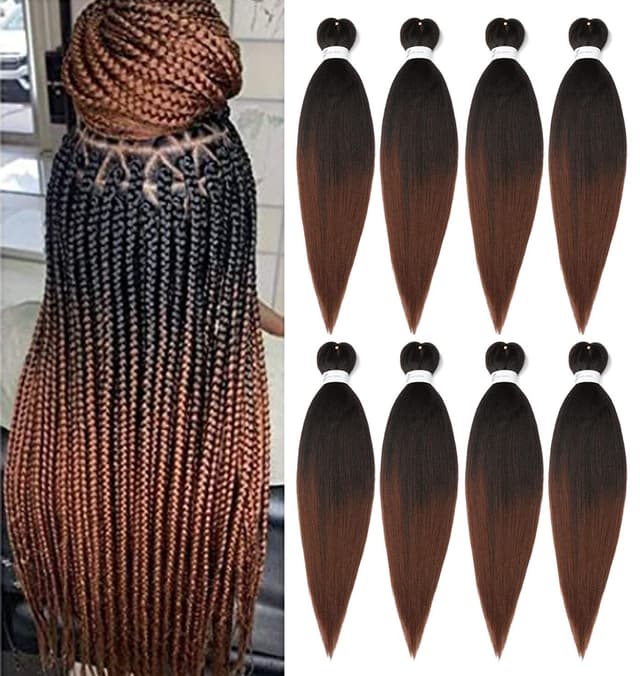 Detalle de Braiding Hair Pre Stretched 24 inch Ombre Braiding Extensions (8 Packs) Soft Yaki Texture
