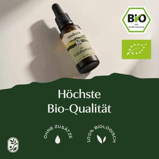 Detalle de nedura® BIO Eukalyptusöl – hochdosiertes ätherisches Eucalyptus Oil, 30 ml