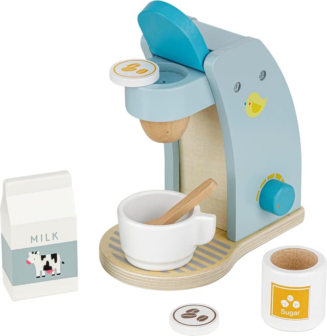 Detalle de Baroni Toys Set Macchina da Caffè in Legno 17x10x17 cm