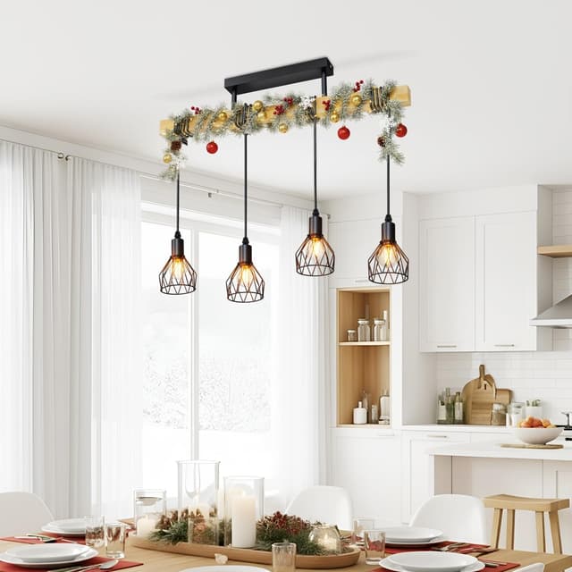 Detalle 2 de LVWIT Esstischlampe Hängend mit 4 Lampen