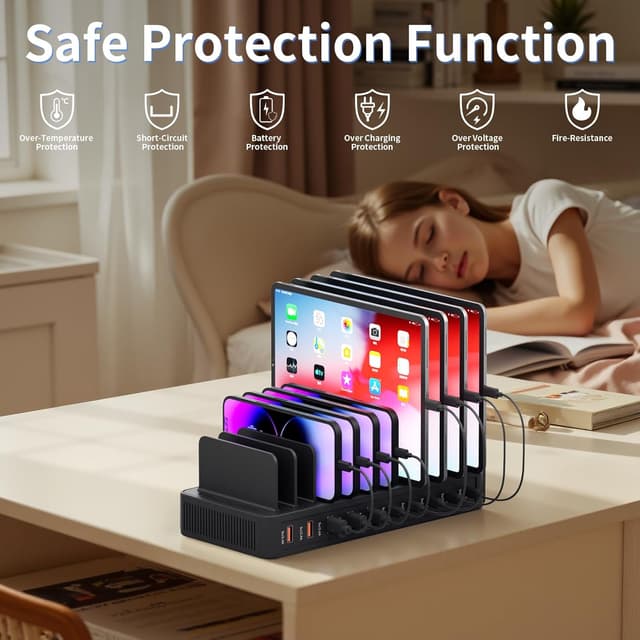 Detalle de 60W 10-Port USB Fast Charging Station Dock