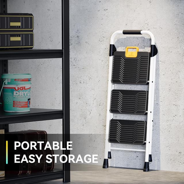 Thumbnail 5 de KINGRACK 3 Step Folding Ladder 360kg capacity