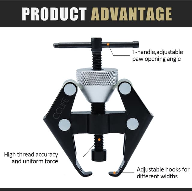 Detalle 2 de Lot de 2 extracteurs d’essuie-glaces CCLIFE (bras d’essuie-glace et bornes) — réglables et double griffe