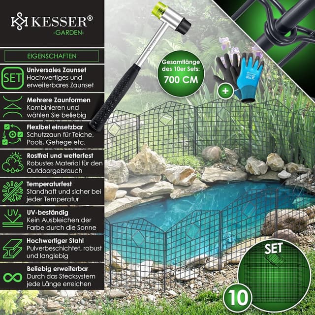 Thumbnail 1 de KESSER® Juego de vallas para estanque Set de 10 🛠️