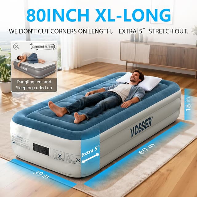 Thumbnail 1 de VOSSER Twin Air Mattress with Built-in Pump