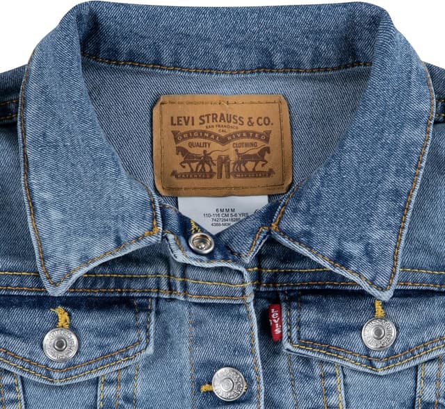 Thumbnail 4 de Levi's Stretch Trucker Jacket para Niñas, Azul 👖 6 años