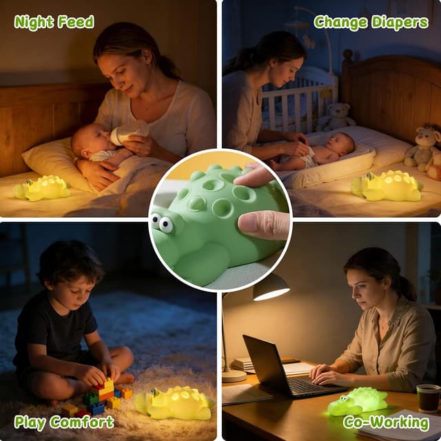 Thumbnail 6 de Gemmac Krokodil Nachtlicht mit White Noise, 3 Stufen warmes Licht & 30-Minuten-Timer