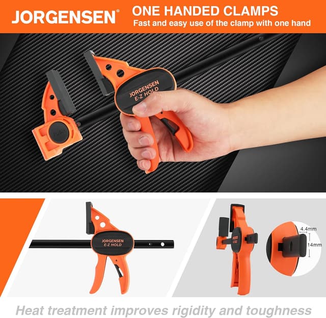 Detalle 2 de JORGENSEN 150 mm Woodworking Clamps 4-Pack (convertible up to 400 mm ratchet bar clamps)