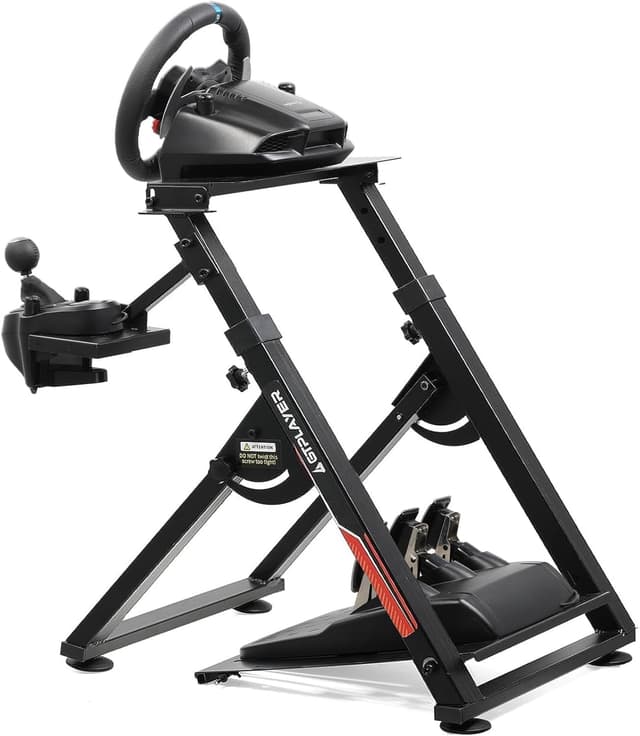 Detalle 2 de Support de volant GTPLAYER pour G923 / G29 / G920 / T300RS (avec pédale 5 vitesses) – Réglable en hauteur et repose-pieds