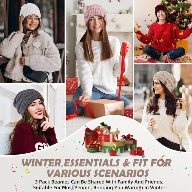 Thumbnail 6 de Satin Lined Beanie 3-Pack