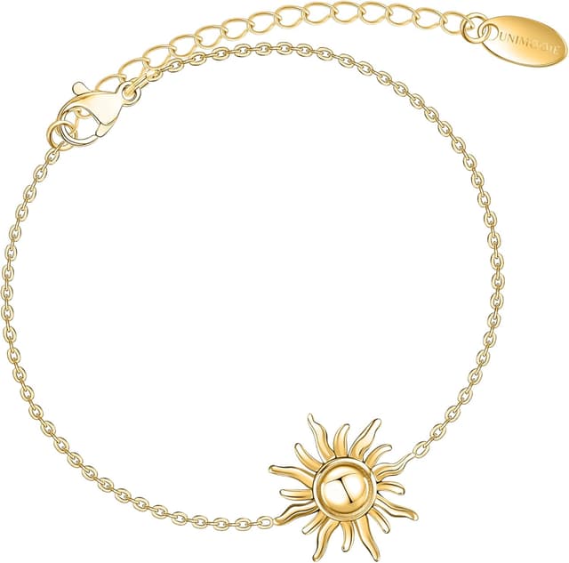 Detalle de Unimooie Sonnenarmband für Frauen – wasserdichtes Edelstahlarmband mit goldveredeltem Sonnenanhänger