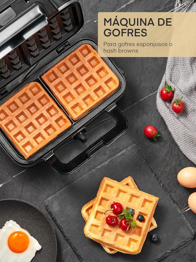 Thumbnail 1 de Gofrera 3 en 1 de Acero Inoxidable con Platos Extraíbles 🍽