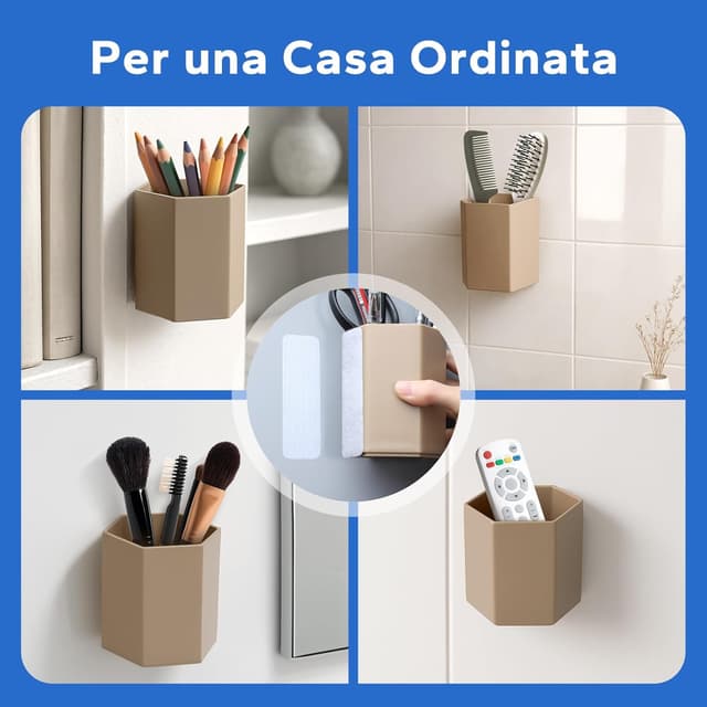 Thumbnail 6 de HOMMAND Feltro Adesivo Forte Biadesivo con sistema hook & loop (24 pezzi) bianco