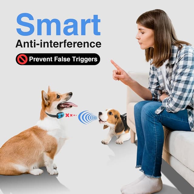 Detalle de MASBRILL Collier Anti-Aboiement 2 modes (son + vibration) – réglable, 7 niveaux de sensibilité