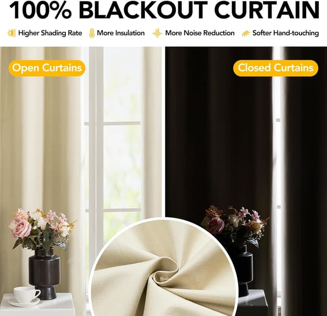 Thumbnail 2 de Deconovo Full Blackout Curtains 132x214cm
