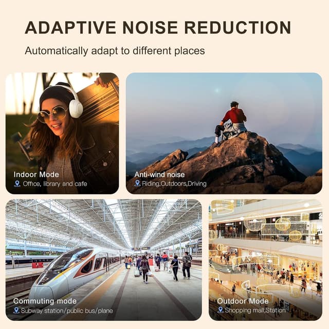 Detalle de QCY H3 ANC Cuffie Bluetooth Over Ear con cancellazione rumore ibrida e Multipoint