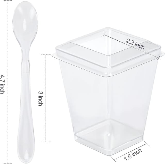 Detalle 2 de 5 oz plastic dessert cups, 50 pack